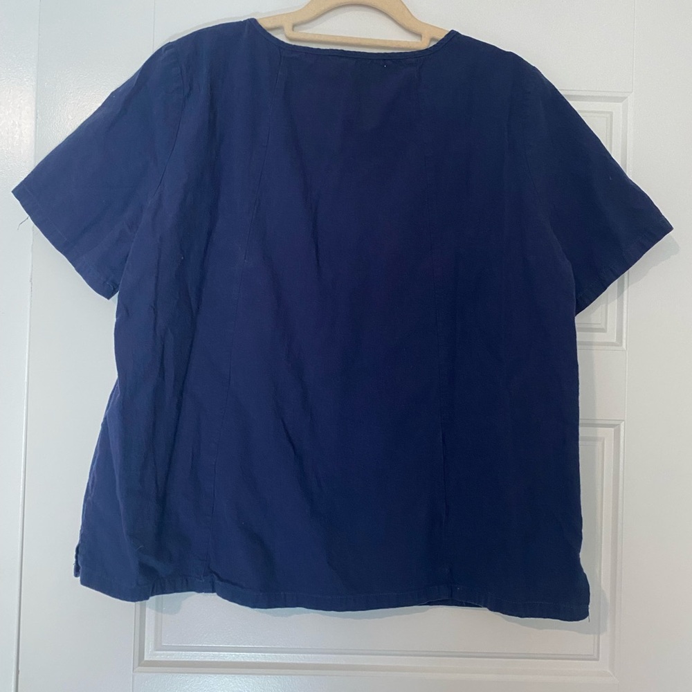 Vintage Navy Faux Button-Down Women's Top - Picture 4 of 6